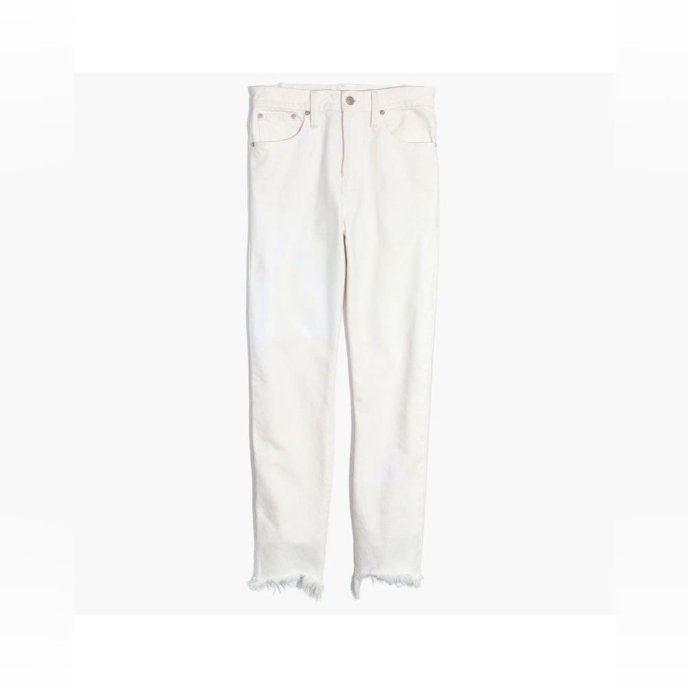 Madewell The Perfect Summer Jean in Tile White:‎ Destructed-Hem Edition 30